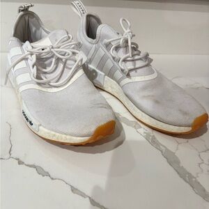 Adidas Men's White and Orange Sneakers